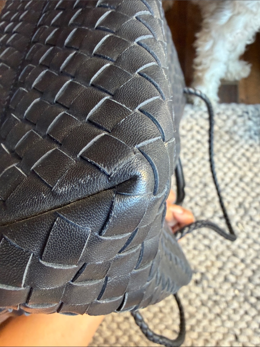 Quince Italian Woven Leather Satchel in Black - Picture 8 of 8